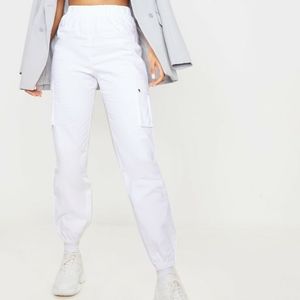NWOT White Pocket Detail Cargo Pants